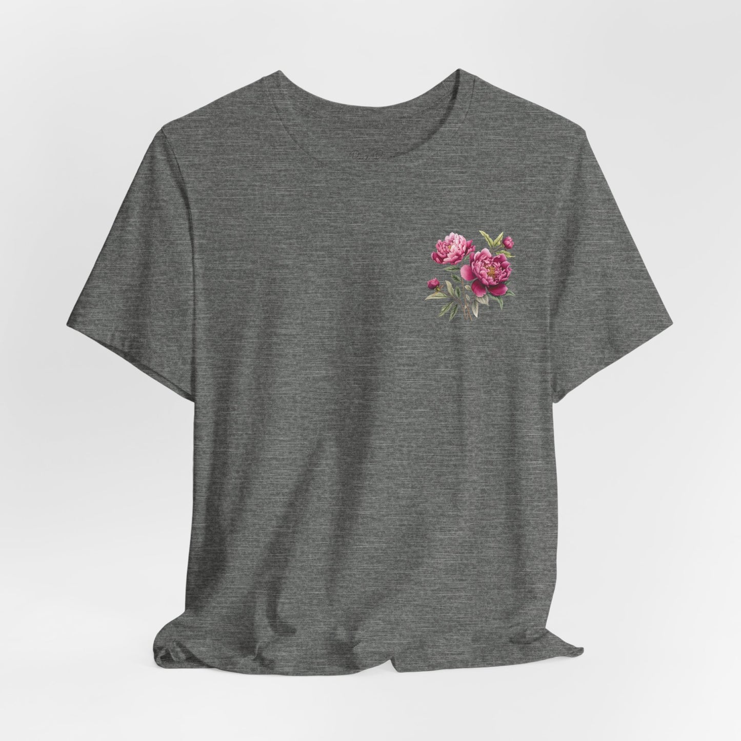 He Heard Your Prayers - Floral Back Jersey Short Sleeve Tee