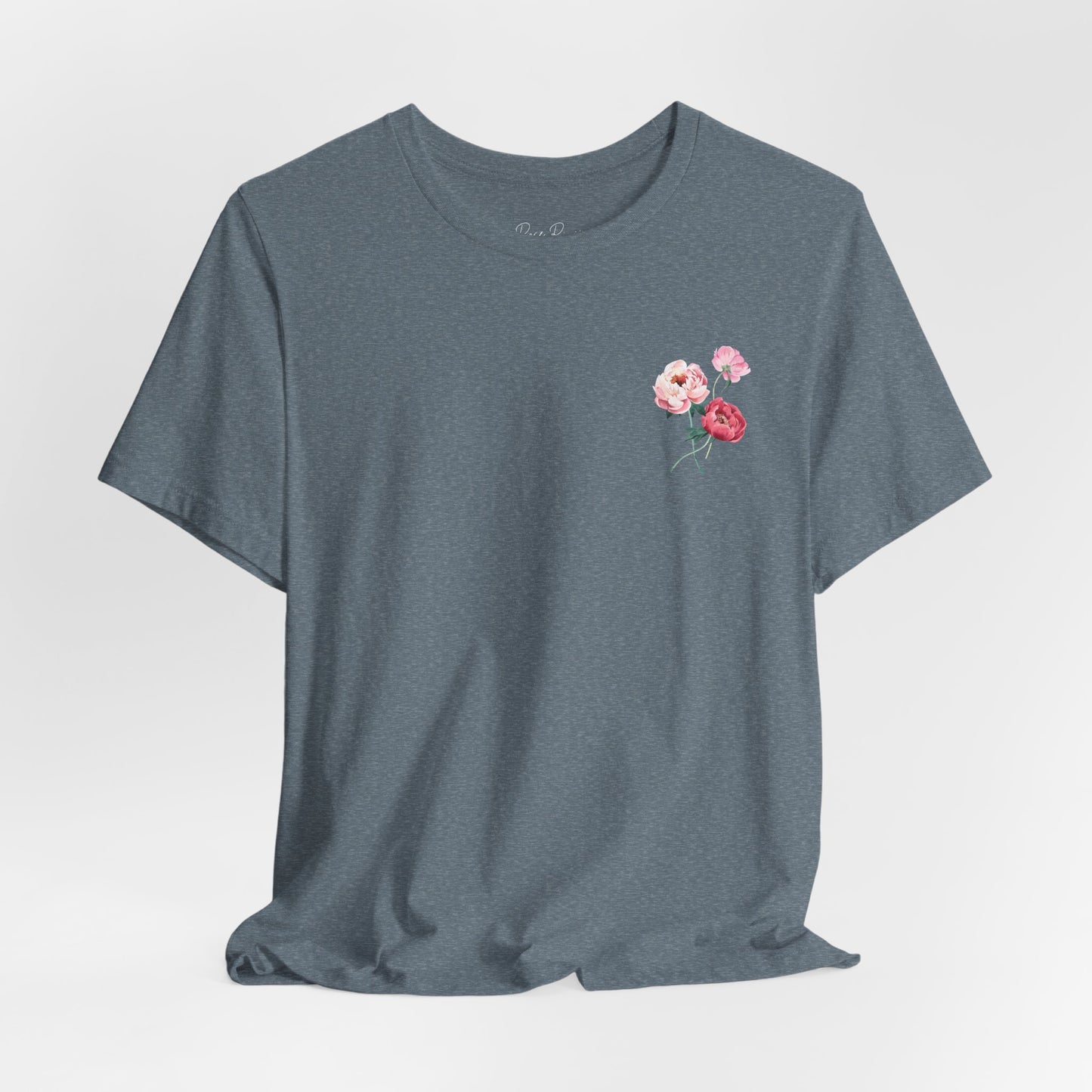 God Is With You - Pink Floral Back Jersey Short Sleeve Tee