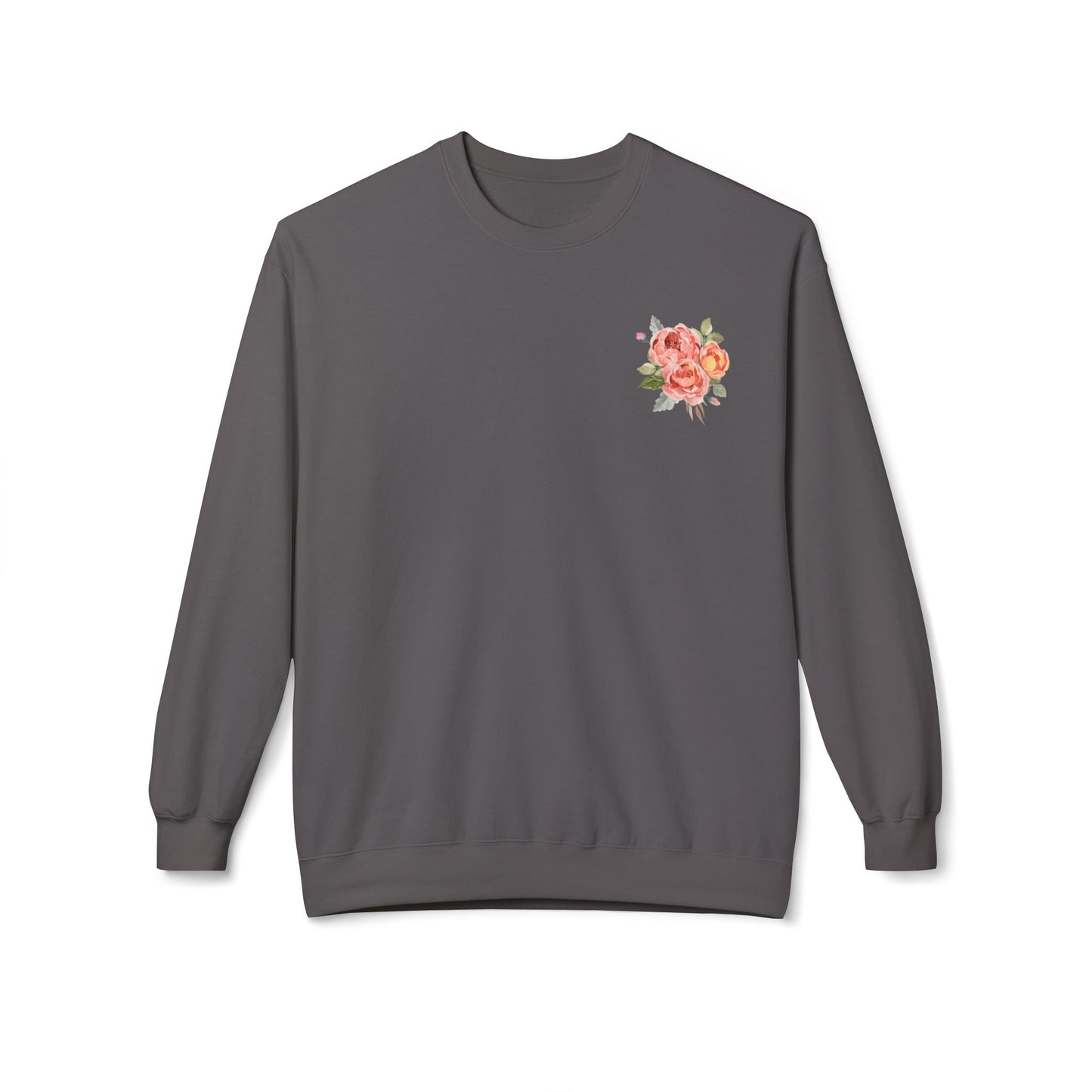 God is With You - Orange Floral Comfort Crewneck Sweatshirt
