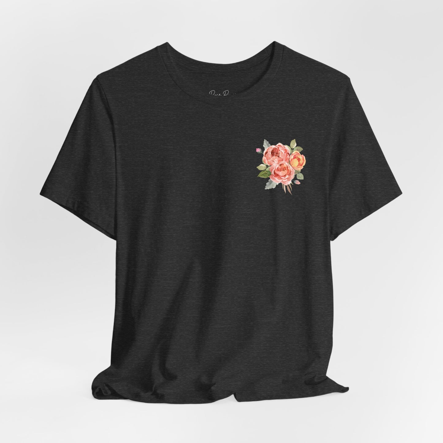 God Is With You - Orange Floral Back Jersey Short Sleeve Tee