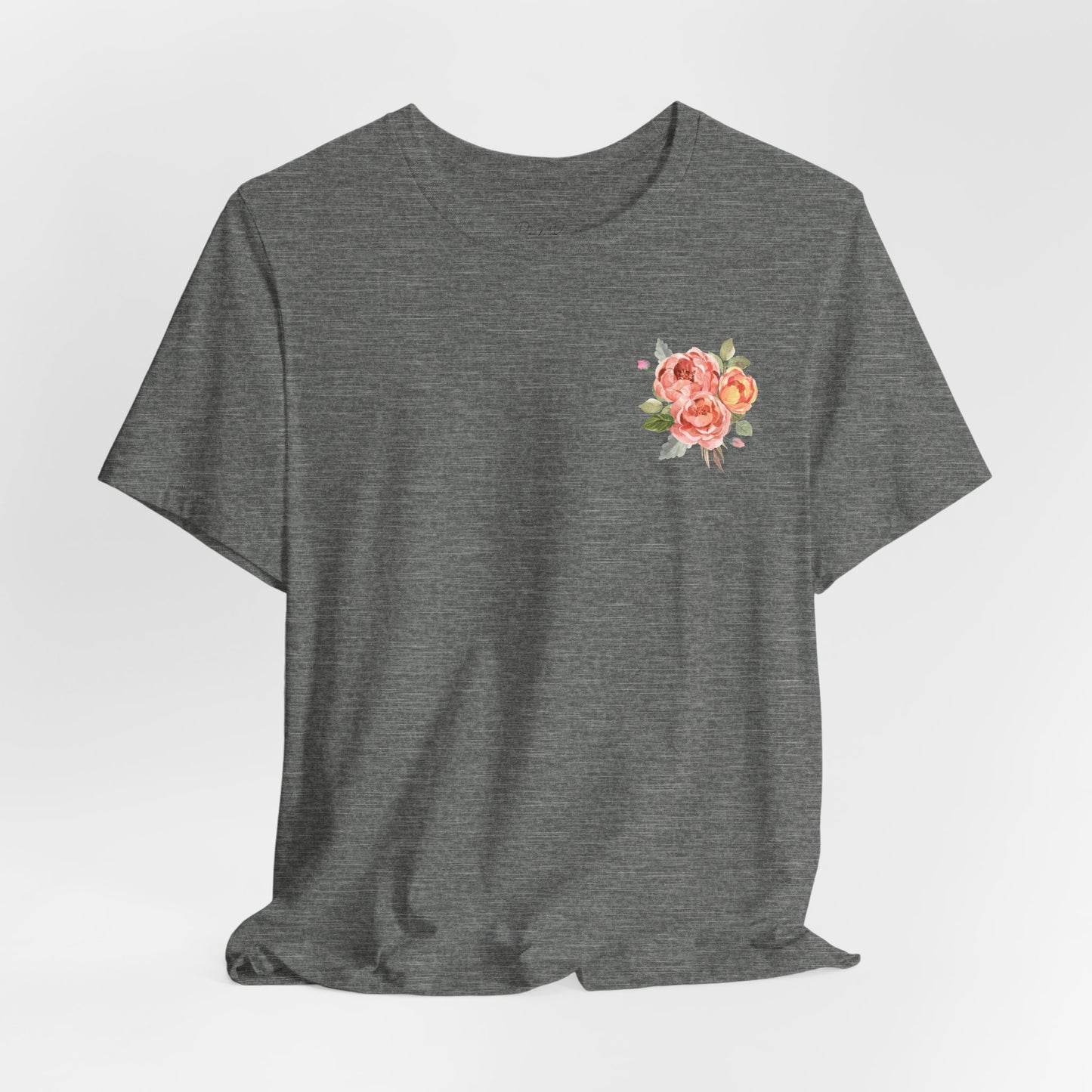 God Is With You - Orange Floral Back Jersey Short Sleeve Tee