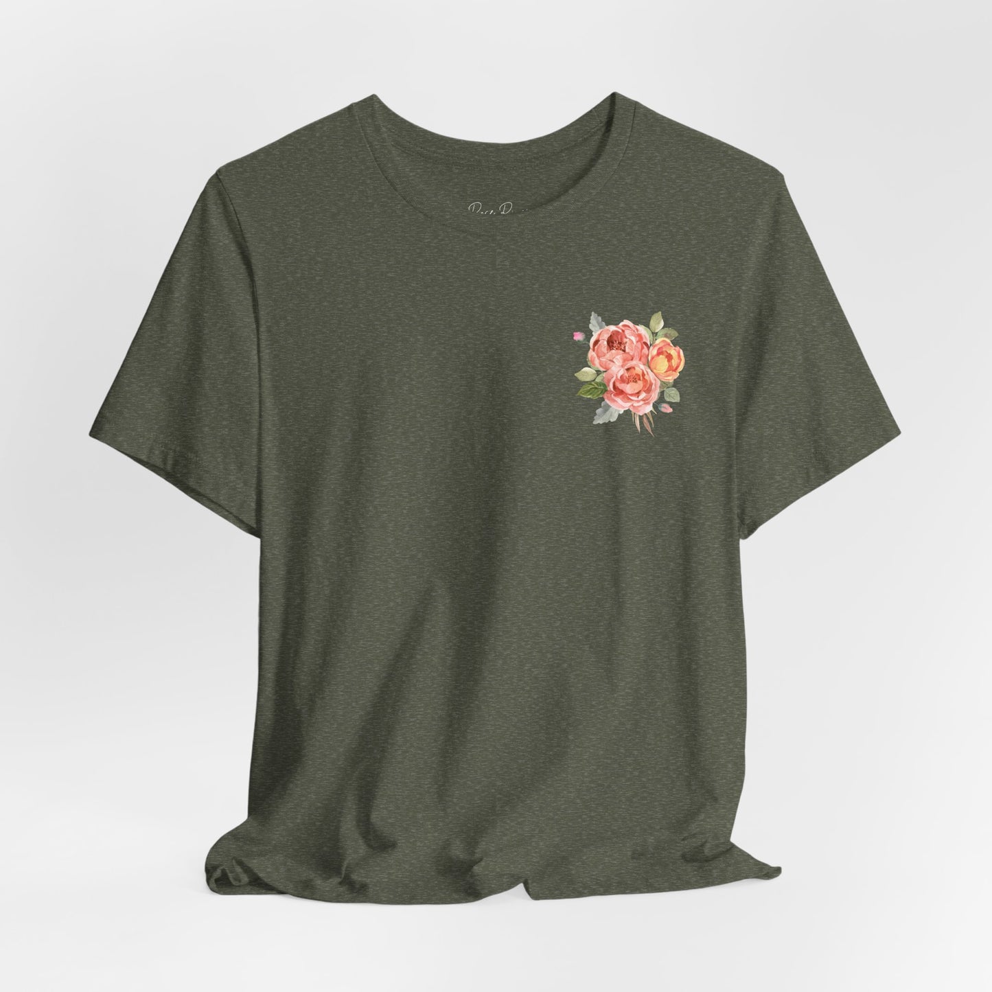 God Is With You - Orange Floral Back Jersey Short Sleeve Tee