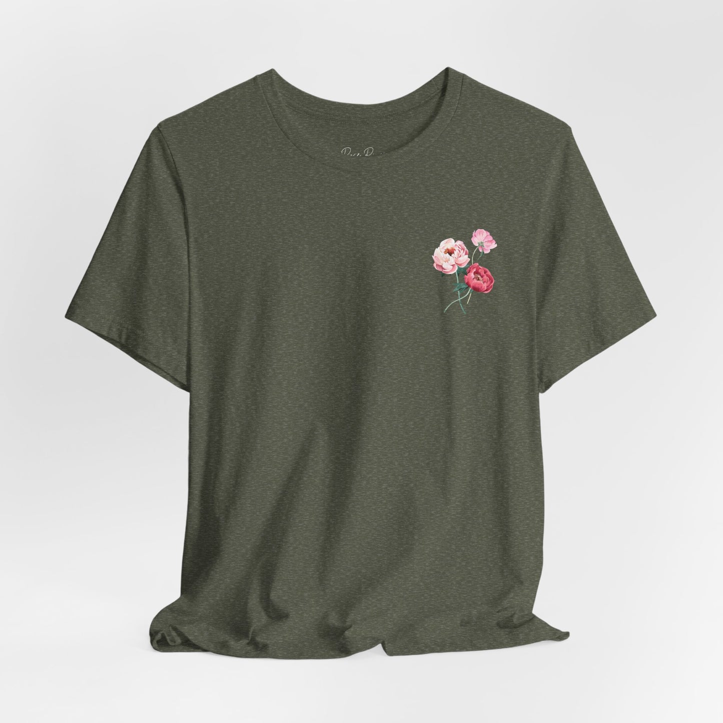 God Is With You - Pink Floral Back Jersey Short Sleeve Tee