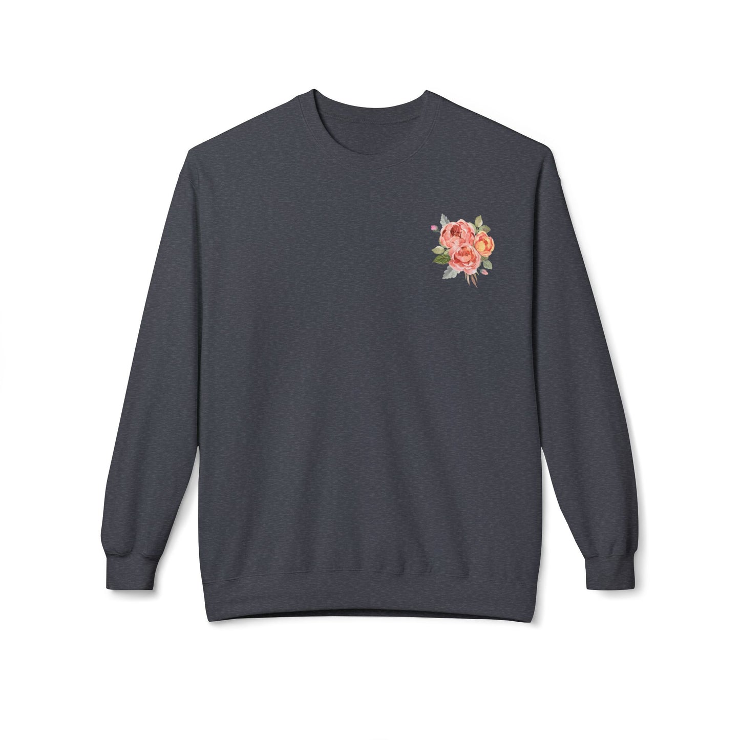 God is With You - Orange Floral Comfort Crewneck Sweatshirt