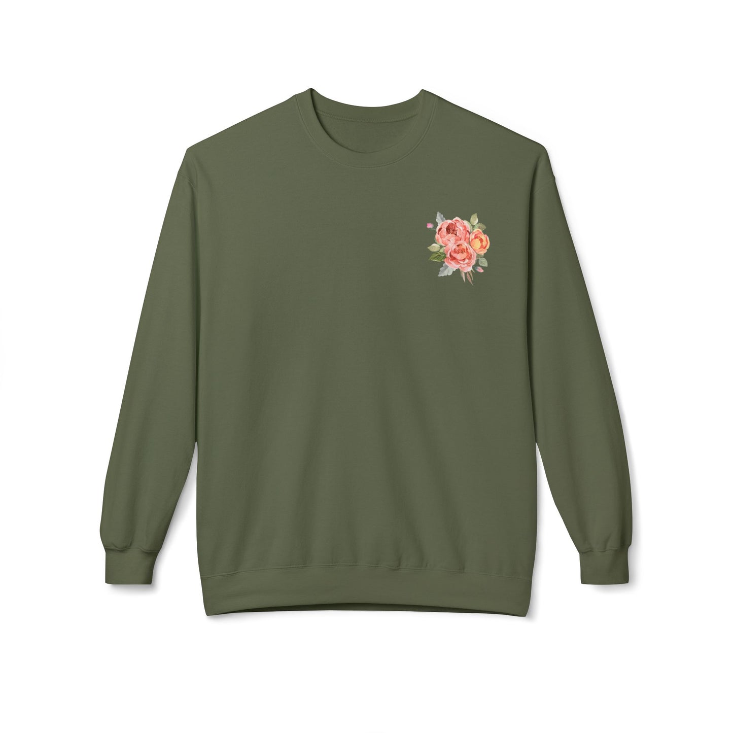 God is With You - Orange Floral Comfort Crewneck Sweatshirt