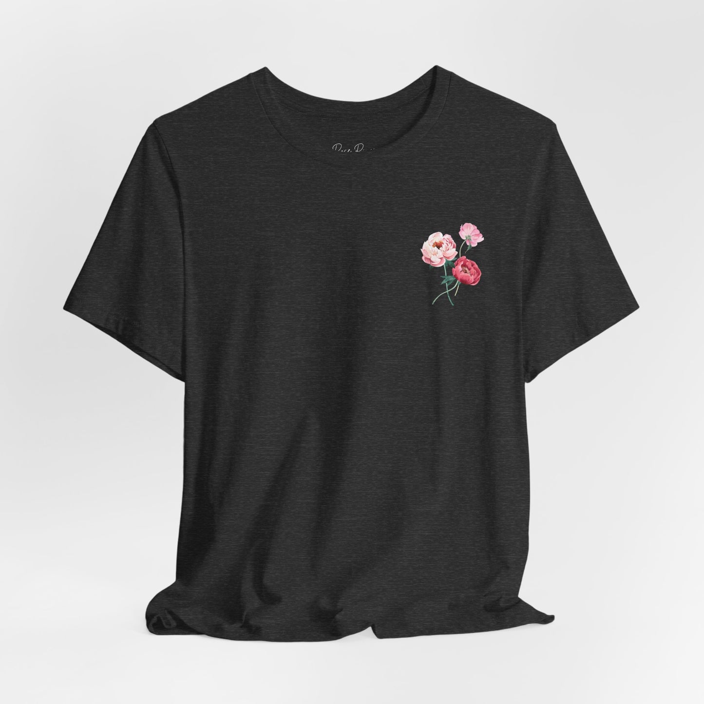God Is With You - Pink Floral Back Jersey Short Sleeve Tee
