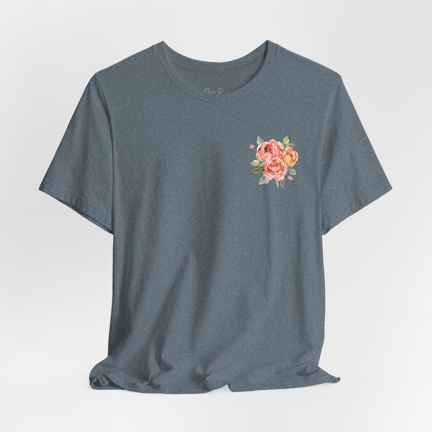 God Is With You - Orange Floral Back Jersey Short Sleeve Tee