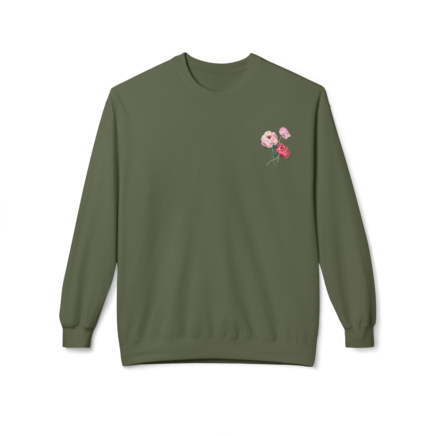 God is With You - Pink Floral Comfort Crewneck Sweatshirt