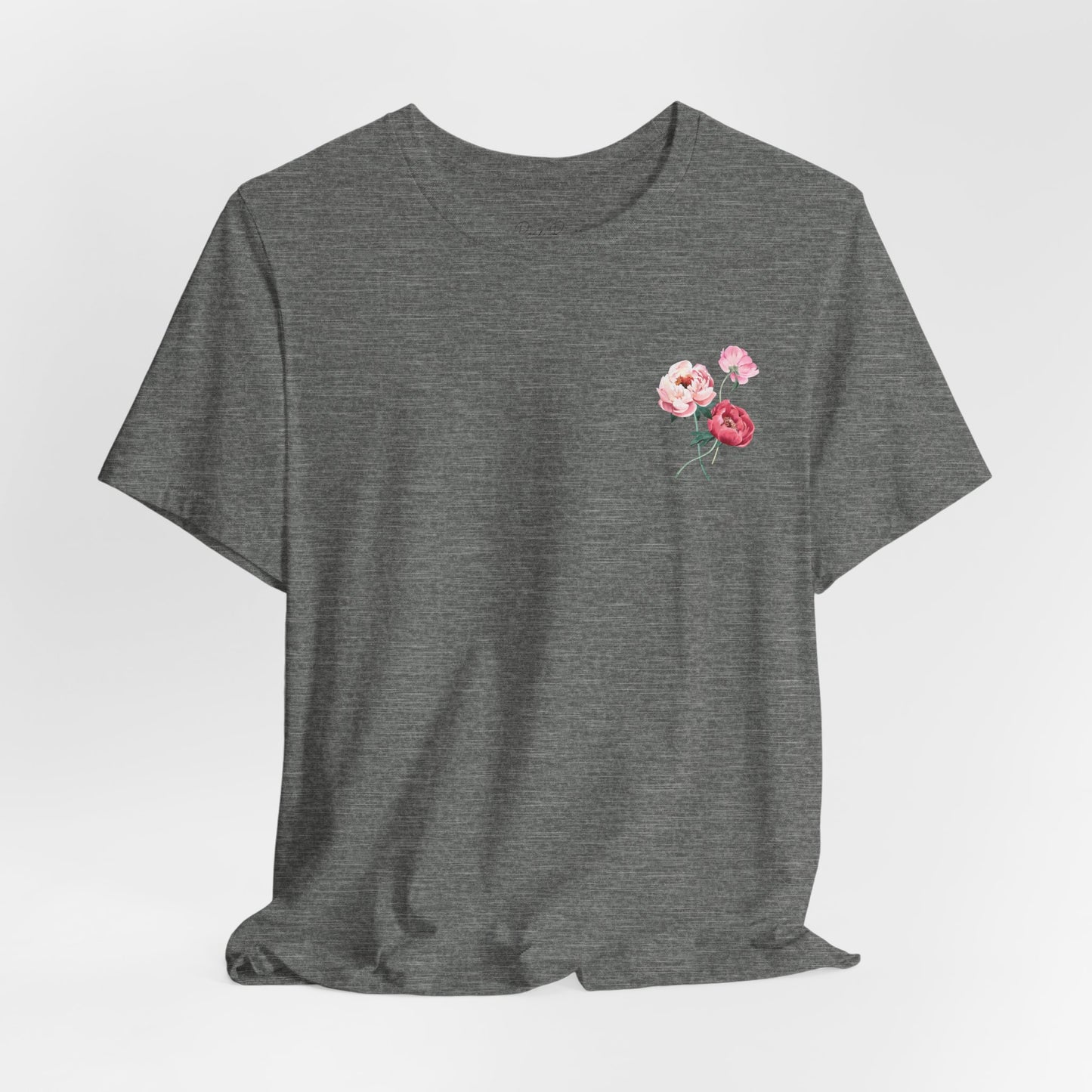God Is With You - Pink Floral Back Jersey Short Sleeve Tee