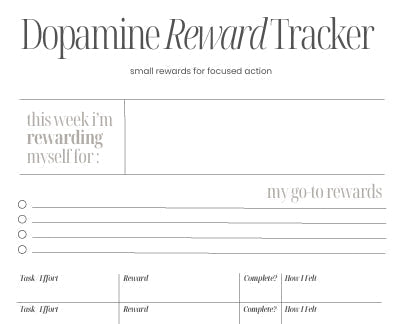 Focus Dopamine Reward Tracker Printable