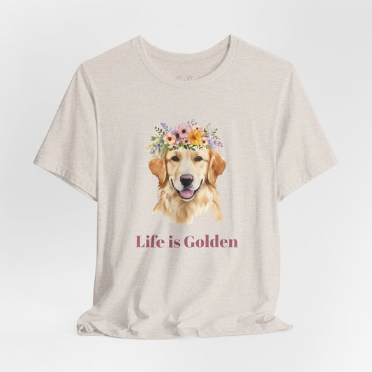 Golden Retriever Floral Tee